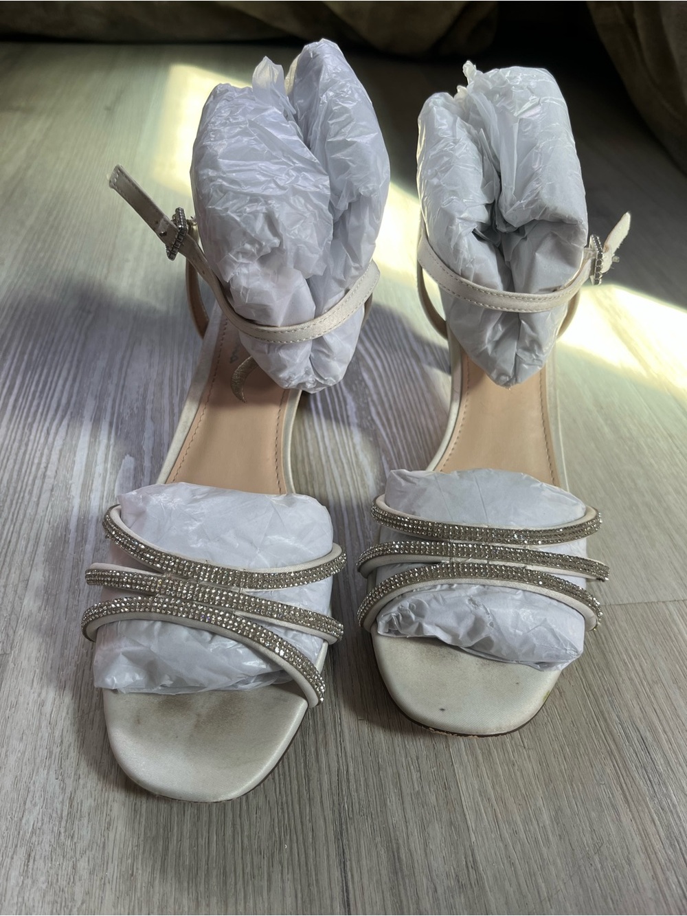 Nina rhinestone white wedding heels / wedding shoes